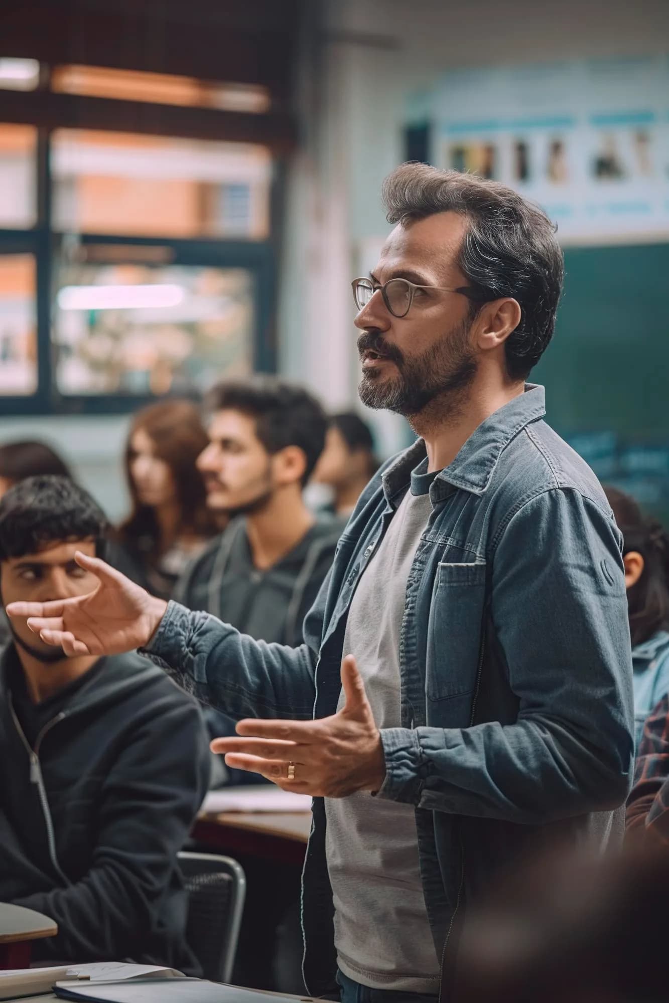 Mentor talking with a group