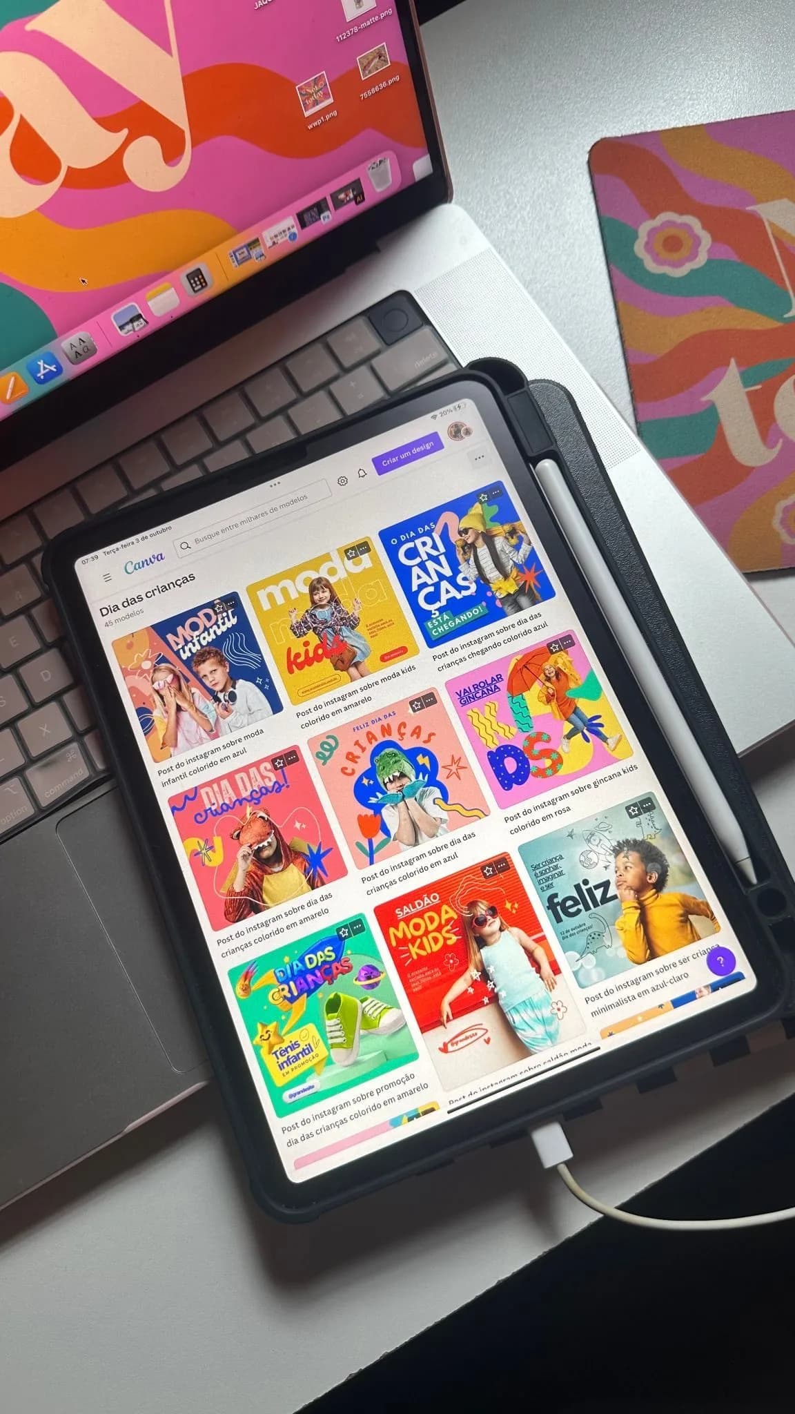 Design work on a tablet
